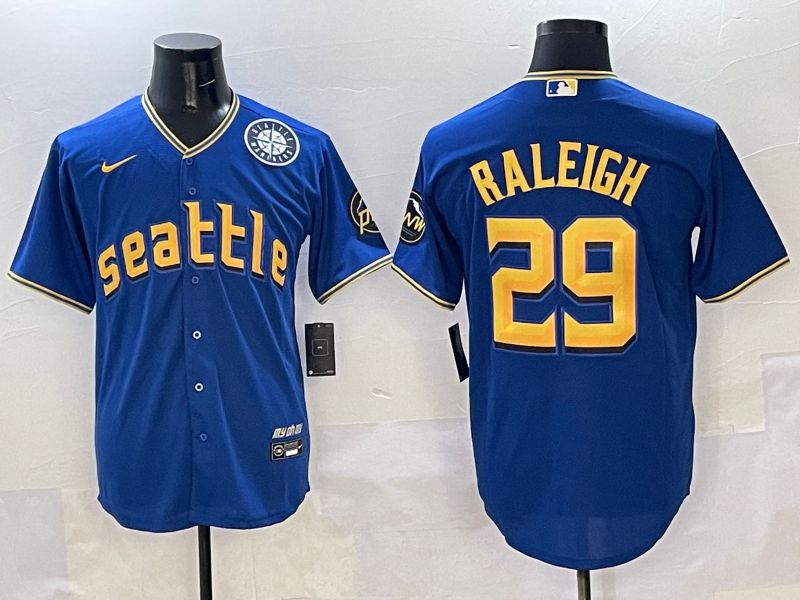 Men Seattle Mariners #29 Raleigh Blue City Edition 2025 Nike MLB Jersey style 5